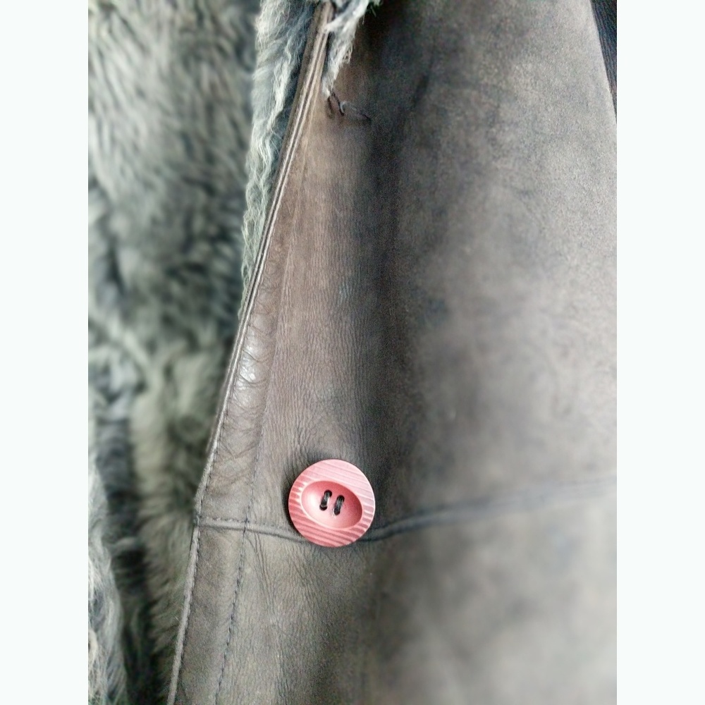 Via Veneto Lamb Shearling Leather Suede Fur Coat - Picture 7 of 14